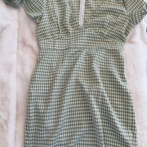 Princess Polly Olive Gingham Dress